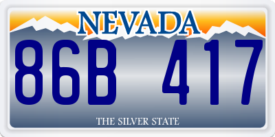 NV license plate 86B417