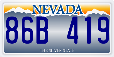 NV license plate 86B419