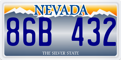 NV license plate 86B432