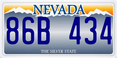 NV license plate 86B434