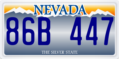 NV license plate 86B447