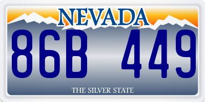 NV license plate 86B449