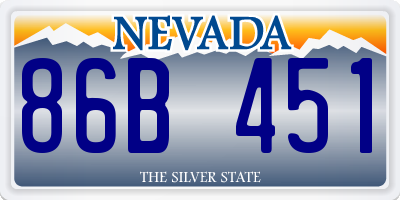NV license plate 86B451