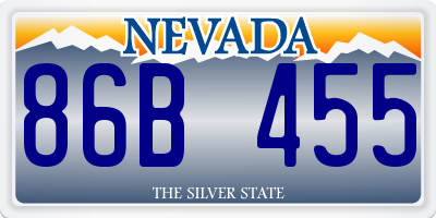NV license plate 86B455