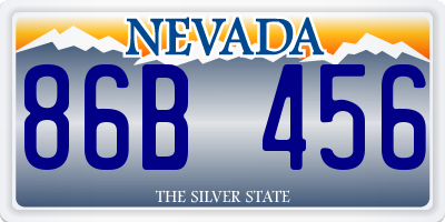 NV license plate 86B456