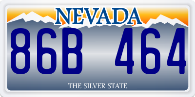 NV license plate 86B464