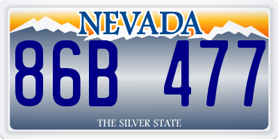 NV license plate 86B477