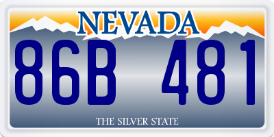 NV license plate 86B481
