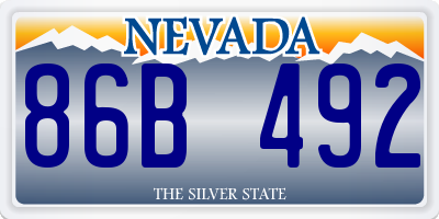 NV license plate 86B492