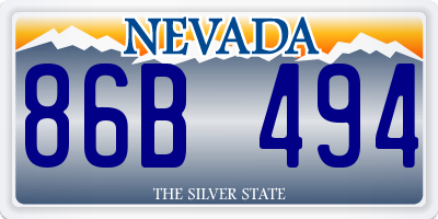 NV license plate 86B494
