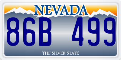 NV license plate 86B499