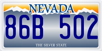 NV license plate 86B502