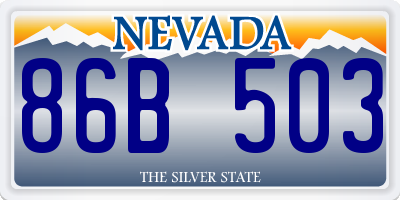 NV license plate 86B503