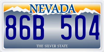 NV license plate 86B504