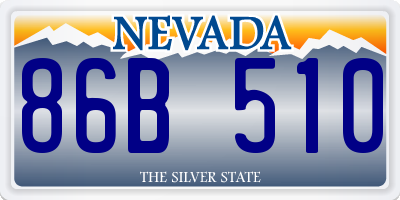 NV license plate 86B510