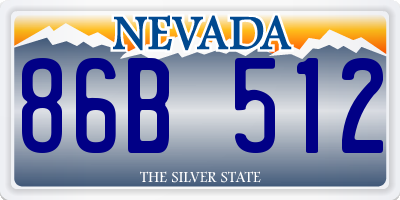 NV license plate 86B512