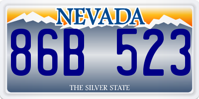 NV license plate 86B523