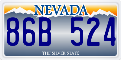 NV license plate 86B524