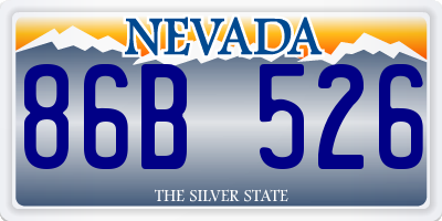 NV license plate 86B526