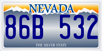 NV license plate 86B532