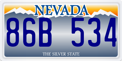 NV license plate 86B534