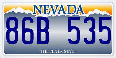 NV license plate 86B535