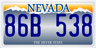 NV license plate 86B538