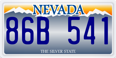 NV license plate 86B541