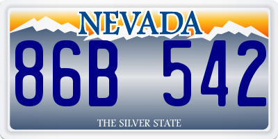 NV license plate 86B542