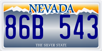 NV license plate 86B543