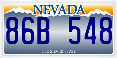 NV license plate 86B548