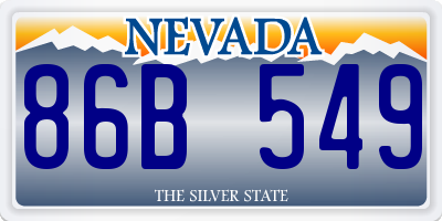 NV license plate 86B549