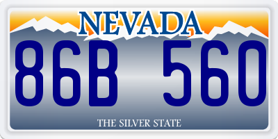 NV license plate 86B560