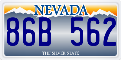 NV license plate 86B562