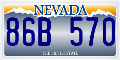NV license plate 86B570