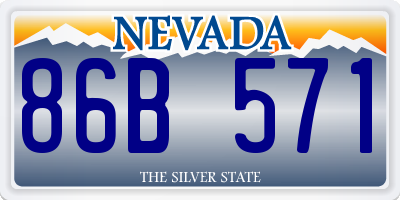 NV license plate 86B571