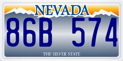 NV license plate 86B574