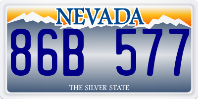 NV license plate 86B577