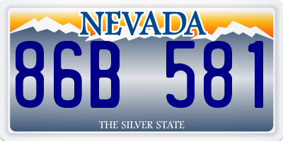 NV license plate 86B581