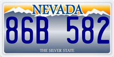 NV license plate 86B582