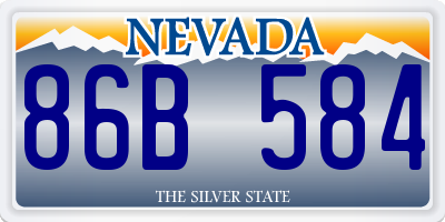 NV license plate 86B584
