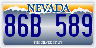 NV license plate 86B589