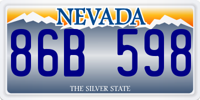 NV license plate 86B598