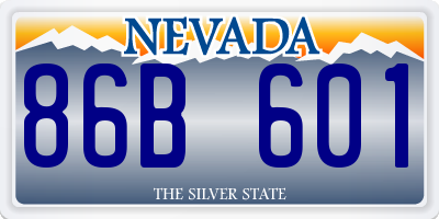 NV license plate 86B601