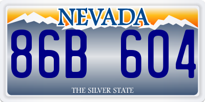 NV license plate 86B604