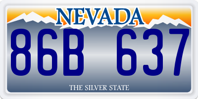 NV license plate 86B637