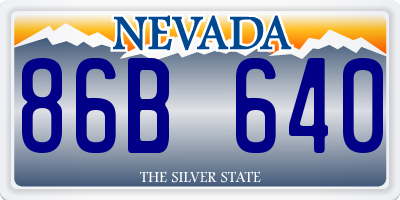 NV license plate 86B640