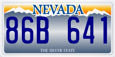 NV license plate 86B641