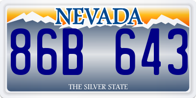 NV license plate 86B643