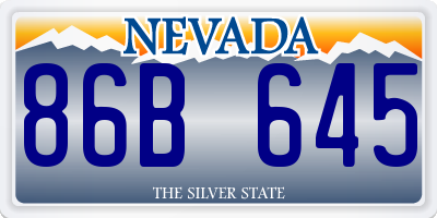 NV license plate 86B645